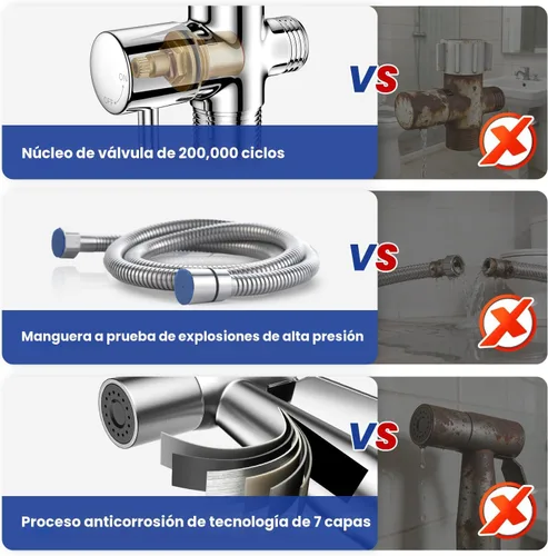 Miniatura 3 de BRITULIF Pulverizador de bidé de mano para inodoro, rociador de chorro para ducha musulmana, rociador de pañales de tela ajustable, accesorio