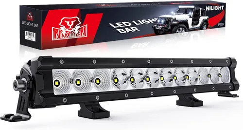 Nilight Barra de luz LED de 16 pulgadas, 60 W, haz combinado de focos de inundación, 7200 lm, Osram P8/5 W, luces delgadas de una sola fila, luces
