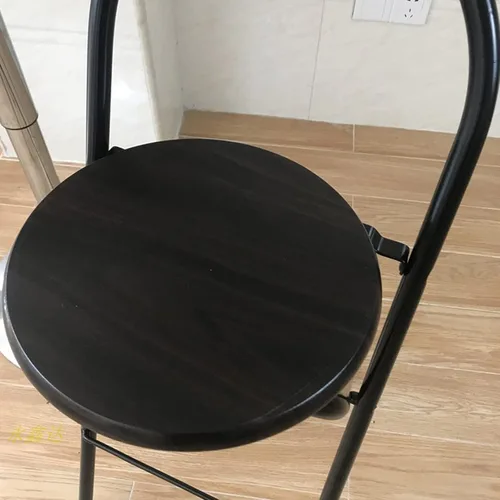 Miniatura 4 de Taburetes de bar modernos para desayuno, taburete plegable de madera con reposapiés trasero, taburete de bar plegable, altura de 26 pulgadas/28