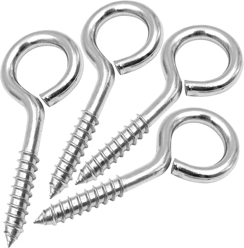 Miniatura 8 de YGAOHF Pernos de ojo grandes de 5 pulgadas atornillados – 4 ganchos de ojo de acero inoxidable atornillados resistentes, 500 libras de resistencia a