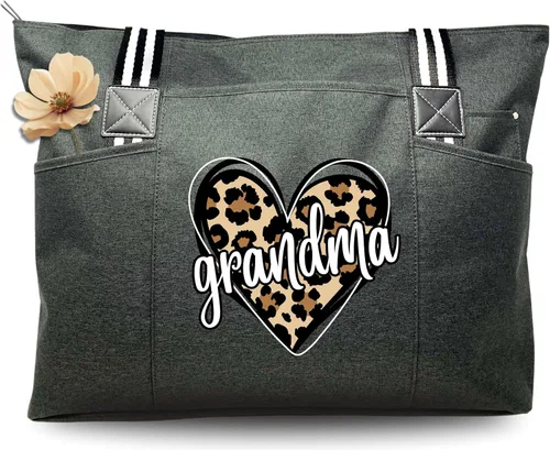 Miniatura 73 de Brooke & Jess Designs Bolso de mano para la abuela – Bolso de lona resistente con cremallera y bolsillo interior para la abuela para uso diario