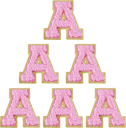 Miniatura 179 de 6 piezas de parches de letras de chenilla autoadhesivas, parches de letras preppy de 2 pulgadas para bolsos, ropa y sombreros, grandes pegatinas