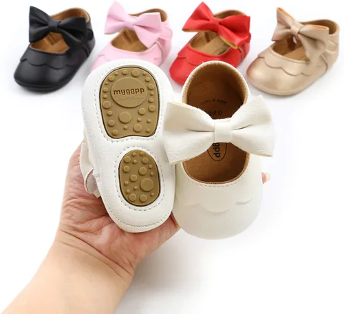 Miniatura 6 de Zapatos de bebé de primera calidad para niña, zapatos planos para caminar, suela suave, zapatos de princesa Mary Jane, zapatos de vestir de boda