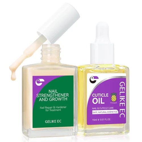 Miniatura 9 de Gelike EC Kit de uñas para principiantes: tratamiento de crecimiento de esmalte de uñas morado fácil de usar y aceite de lavanda para uñas delgadas