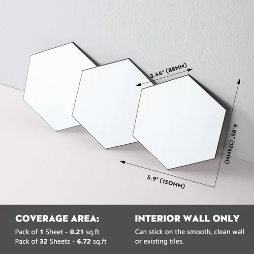 Miniatura 2 de Protector contra salpicaduras hexagonal blanco de despegar y pegar - Azulejo de pared de cerámica sintética, compuesto de aluminio tipo panal