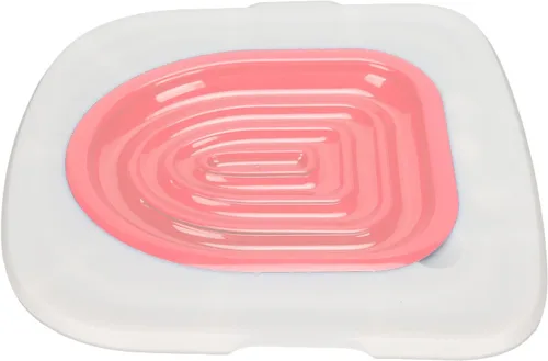 Sistema de entrenamiento para inodoro para gatos, bandeja blanca con soporte interior gris, caja de arena reutilizable universal para mascotas