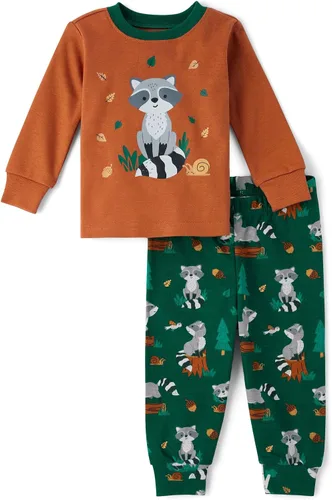 Miniatura 12 de The Children's Place - Conjunto de pijama de manga larga con botones para bebé niño, ajustado, 100% algodón, 2 piezas