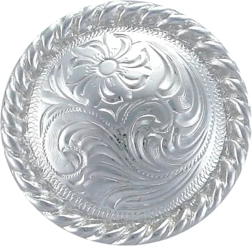 Miniatura 2 de F9819-2-SRTP 3/4" Concho de borde de cuerda redondo 10 piezas Plata antigua Plata envejecida
