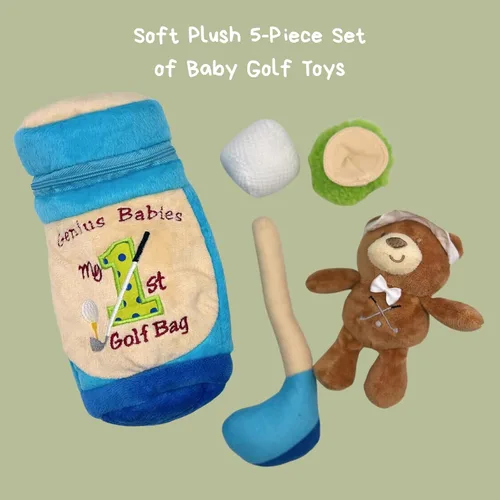 Miniatura 2 de My First Baby - Bolsa de golf para bebé, juego de cinco piezas con miniclub, bola, camiseta, oso de peluche, mini bolsa, ligera, tamaño perfecto