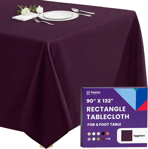 Miniatura 73 de Gee Di Moda - Mantel rectangular de 60 x 84 pulgadas – Mantel rectangular de poliéster lavable para mesa de 5 pies