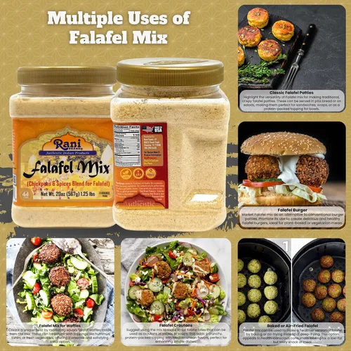 Miniatura 7 de Rani Mezcla para Falafel (Mezcla de garbanzos y especias para Falafel) 20 onzas (1.25 libras) 567g Frasco PET ~ Apto para gluten SIN TRANSGÉNICOS