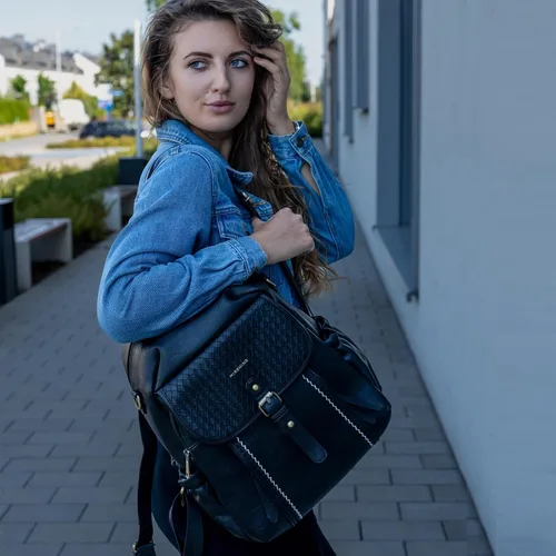 Miniatura 2 de Missnine Mochila de cuero para mujer, mochila antirrobo, bolsa de hombro convertible con cremalleras seguras para viajes y trabajo, Negro -, Vintage