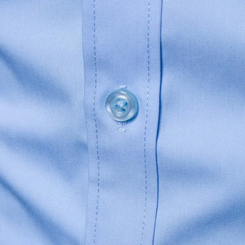 Miniatura 6 de LOCALMODE Camisa de vestir de algodón ajustada para hombre de manga larga con botones