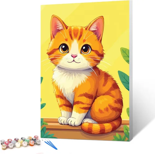 Miniatura 17 de Ginkko Kit de Pintura por Números para Adultos, Lienzo enmarcado de 12x16 pulgadas de Playa, Pinturas acrílicas no tóxicas y pinceles, Regalo