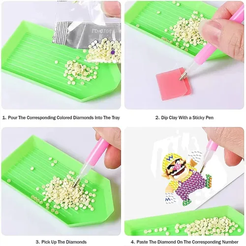 Miniatura 7 de PICNICFUN Kit de calcomanías de diamantes para niños, 24 piezas 5D DIY lindos personajes y animales de dibujos animados hechos a mano digital