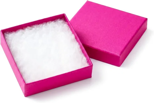 Miniatura 14 de The Display Guys - Paquete de 100 cajas de cartón de papel kraft rellenas de algodón #21 para joyas, cajas de regalo, color fucsia neón