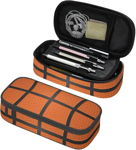 Miniatura 12 de Estuche de lápices con textura de pelota de fútbol americano, bolsa de almacenamiento de gran capacidad, bolsas de papelería con cremallera, soporte