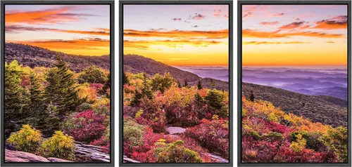 Miniatura 74 de SIGNWIN Lienzo enmarcado para pared, juego de arte nublado de tormenta, cielo, bosque otoñal, árboles, rústico, naturaleza, fotografía, realismo