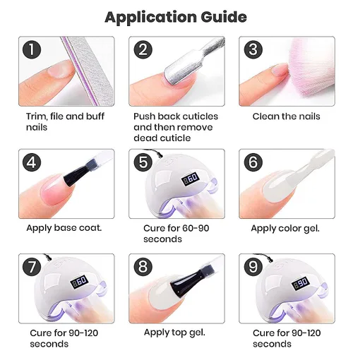 Miniatura 7 de RARJSM Esmalte de uñas de gel blanco y negro de 0.5 onzas líquidas, gran capacidad, secado por LED UV, requiere para salón de manicura francés