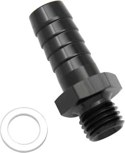 Miniatura 27 de Aluminio -4 AN ORB macho a 1/4 "(6.35mm) Barb Push On Manguera Adaptador Negro