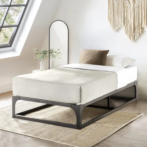 Miniatura 13 de Somier de cama individual Mellow 9 pulgadas, con base de colchón de láminas de acero resistente Negro
