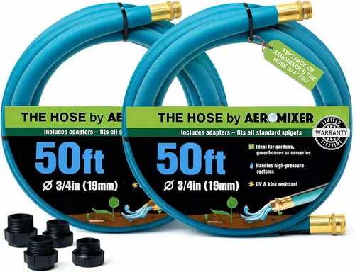 Miniatura 26 de Aeromixer THE HOSE - Manguera de jardín de 1 pulgada de 15 pies con juego de adaptadores para espitas de 3/4, mangueras de jardín comerciales sin
