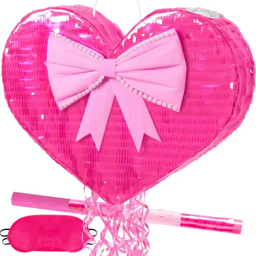 Miniatura 64 de WERNNSAI - Piñata de sirena plegable, piñata de cumpleaños con flecos que incluye cuerda para jalar, venda y bate. Decoraciones