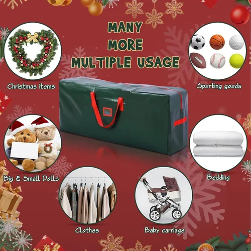 Miniatura 7 de 5 bolsas de almacenamiento para árbol de Navidad, bolsas de guirnalda, árbol artificial desmontado con asas reforzadas, contenedor impermeable