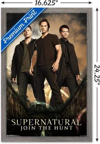 Miniatura 3 de Trends International Supernatural - Póster de pared de grupo, 14.725 x 22.375 pulgadas, versión con marco de madera tipo granero