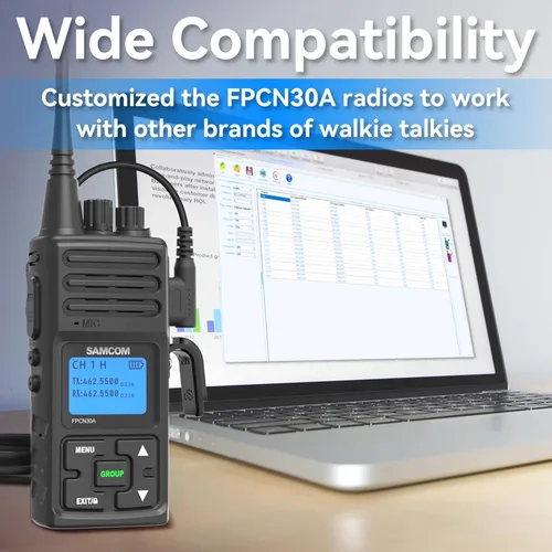 Miniatura 5 de SAMCOM - Radio de 2 vías de largo alcance, FPCN30A 20 canales Walkie Talkie hasta 5 millas, radio de mano recargable para senderismo al aire libre