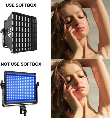 Miniatura 6 de GVM Kits de Iluminación de Fotografía RGB con 2 Softboxes, Luces de Estudio 880RS 60W con Control Bluetooth, 2 Paquetes de Luz de Video con 18
