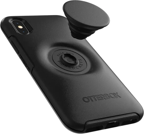 Miniatura 5 de Otter + Pop Symmetry Series - Carcasa híbrida para Apple iPhone Xs y X, color negro