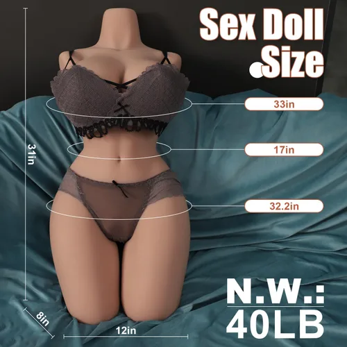 Miniatura 2 de Torso de muñeca sexual de 40 libras, muñeca sexual de tamaño completo, masturbador masculino con pechos grandes, culo realista para pecho anal
