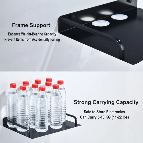Miniatura 6 de HNVNER Estante flotante para componentes de TV, estante de proyector montado en la pared, estantes centrales de entretenimiento de metal