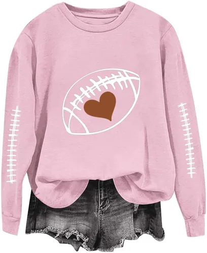 Miniatura 20 de Women's Oversized Sweatshirt, Long Sleeve Sweatshirts Crewneck Printed Pullover Tops, S-3XL