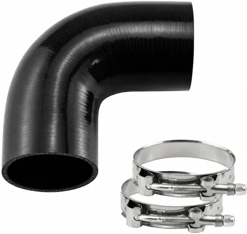 Miniatura 7 de Ucreative Codo de 90 grados ID: 2.0" (51mm) Manguera de silicona acopladora de 4 capas de alto rendimiento para vehículo con abrazadera de perno en T
