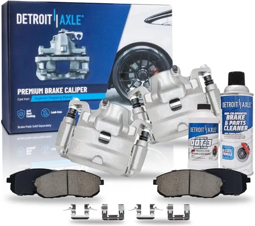 Miniatura 14 de Detroit Axle - Pastillas de freno para Nissan Quest 2004-2017, X-Trail 2005-2006, pastillas de freno de cerámica delanteras y traseras con repuesto