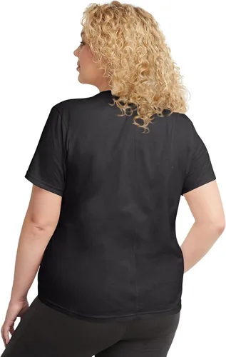 Miniatura 2 de Hanes Camiseta de algodón Originals, camisetas de talla grande para mujer, cuello redondo clásico