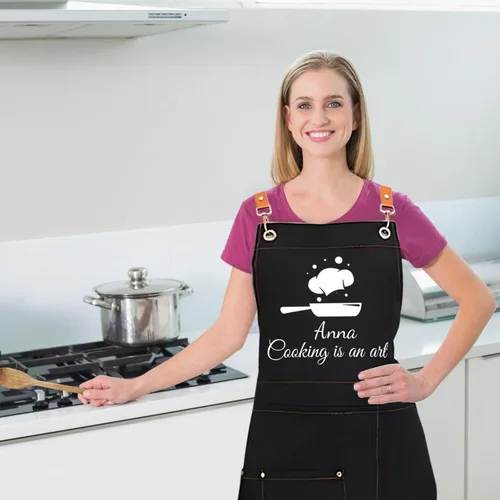 Miniatura 7 de Delantal personalizado: delantales personalizados para hombres y mujeres, delantal de cocina ajustable con texto y foto, regalos para hornear