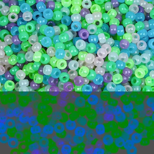 Miniatura 10 de 1000 piezas de cuentas de pony amarillas para hacer joyas - Cuentas de plástico de otoño para pulseras de la amistad, collares - Suministros