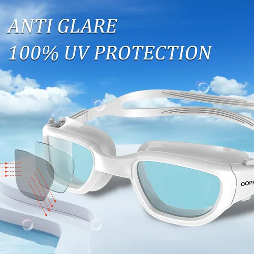 Miniatura 2 de Swimming Goggles Adult Swim Goggles for Men Women Anti Fog Anti UV No Leakage Clear Vision blanco-1