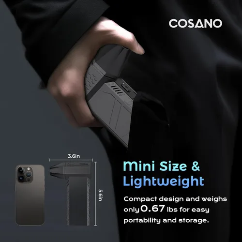 Miniatura 6 de COSANO Plumero de aire eléctrico, mini soplador de chorro ajustable de 3 engranajes, 130000 RPM, plumero eléctrico ajustable para reemplazar aire