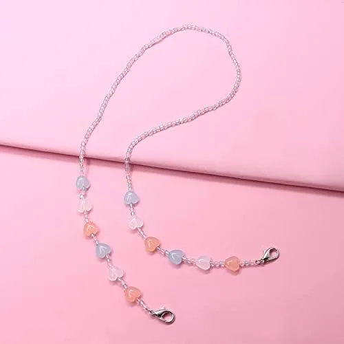 Miniatura 4 de Sonrisa amor carta corazón rebordeado mariposa bola de fresa máscara de cara cordones para niños anti-perdida cadena collares