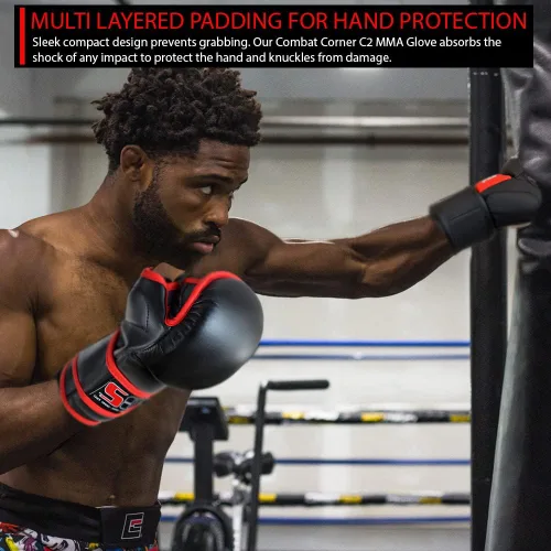Miniatura 4 de Combat Corner Guantes de entrenamiento C2 MMA para hombres y mujeres, guantes de entrenamiento de kickboxing, Muay Thai, MMA Sparring