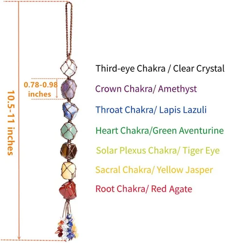 Miniatura 2 de Adornos colgantes de cristal hechos a mano para ventana de automóvil, 7 chakras, decoración del hogar, adorno de Feng Shui, yoga, meditación