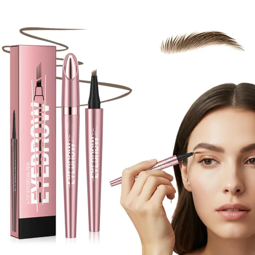 Miniatura 8 de Microblading - Lápiz de cejas 3D de 4 puntas, resistente al agua, de larga duración, con efecto de maquillaje natural para todo el día (negro)