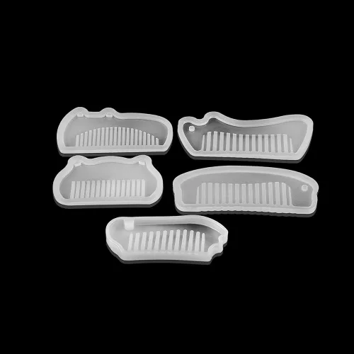 Miniatura 6 de Molde de peine de resina UV transparente de silicona para joyería, molde de resina artesanal, epoxi, manualidades, suministros de fabricación de 1