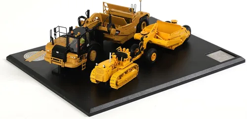 Diecast Masters Raspador Caterpillar 621K a escala 1:50 y raspador CAT No.70 con tractor tipo pista D7 | Serie Evolution CatTruck | Modelo 85563
