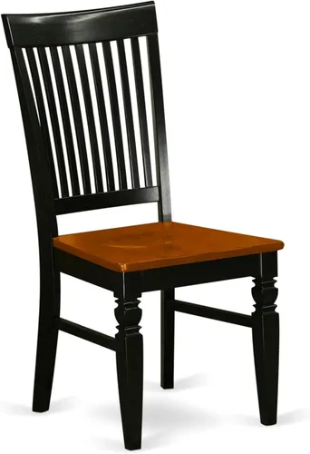 Miniatura 4 de East West Furniture WEC-BCH-W Weston - Sillas de comedor de madera con respaldo de listones, juego de 2, color negro y cereza