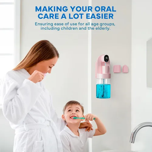 Miniatura 6 de Dispensador automático de enjuague bucal para baño, dispensador inteligente de enjuague bucal de 21.12 onzas sin contacto, juego de accesorios